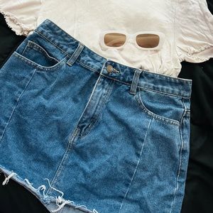 Denim mini skirt